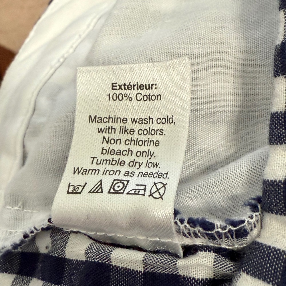 J. Crew Gingham Check Cropped Pants Women's Size 8 Blue White Cotton‎ Blend - Picture 11 of 11